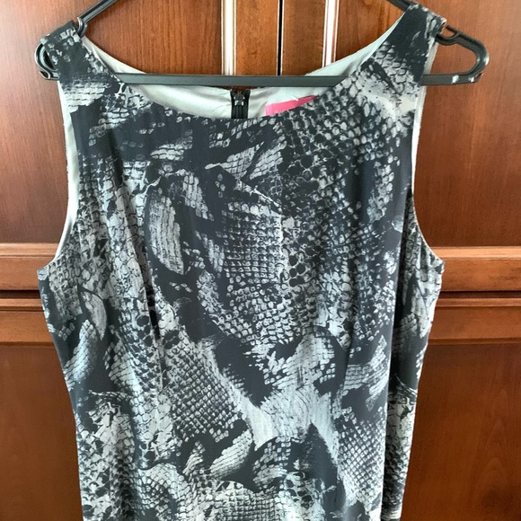 Richards 100% silk maxi party prom dress black & gray snake animal print US 12 - Picture 9 of 16